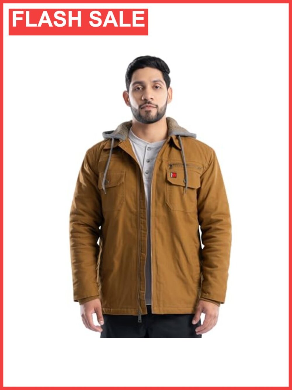 Wrangler Quilted Lined Jacket with Sherpa Hood